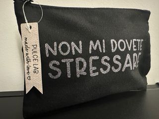 Pochette in cotone frase ironica