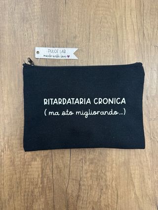Pochette in cotone frase ironica