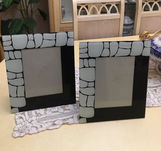 Conjunto 2 Molduras Vidro Pedra Decorativa