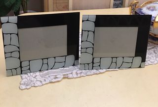 Conjunto 2 Molduras Vidro Pedra Decorativa