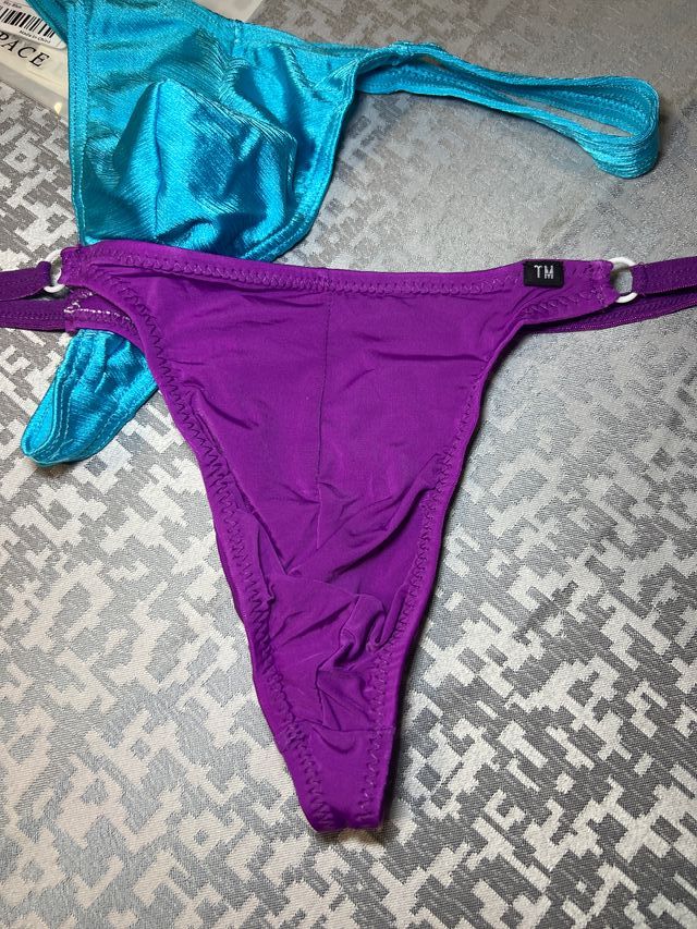 Lote 2 tangas morado y turquesa