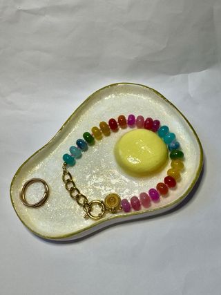 Mini bandeja decorativa huevo frito hecha a mano