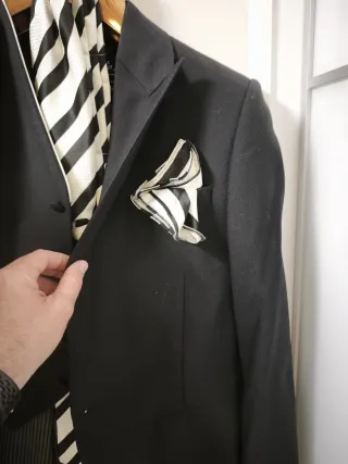 Traje Chaqué Novio Talla 46 Negro