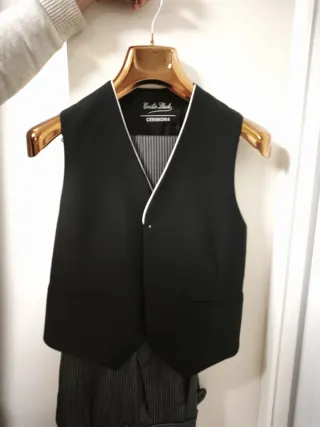 Traje Chaqué Novio Talla 46 Negro