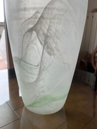 Vaso vintage vetro satinato spirale