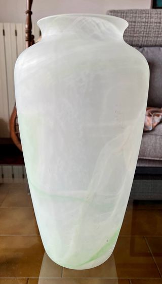 Vaso vintage vetro satinato spirale