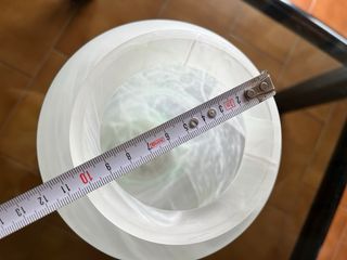 Vaso vintage vetro satinato spirale