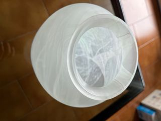Vaso vintage vetro satinato spirale