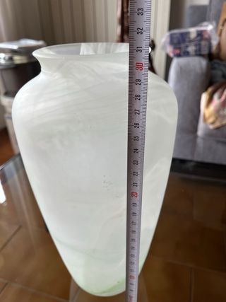 Vaso vintage vetro satinato spirale