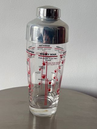 Coctelera Vintage Cristal y Metal