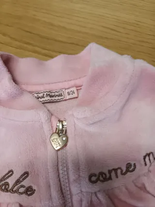 Completo ciniglia rosa bambina