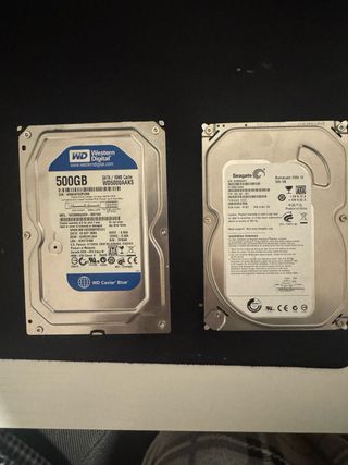 2 Discos Duros 500GB Seagate y WD