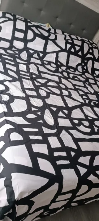 Funda Nórdica Diseño Abstracto Blanco y Negro Ikea