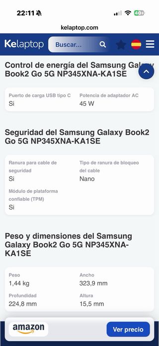 Samsung Galaxy Book2 Go 5G NP345XNA-KA1SE