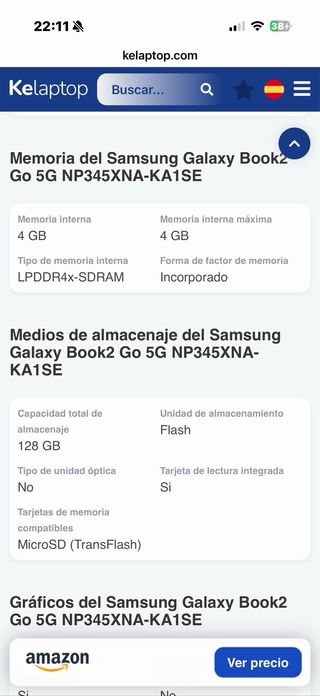 Samsung Galaxy Book2 Go 5G NP345XNA-KA1SE