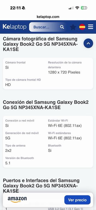 Samsung Galaxy Book2 Go 5G NP345XNA-KA1SE