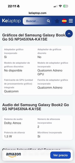 Samsung Galaxy Book2 Go 5G NP345XNA-KA1SE