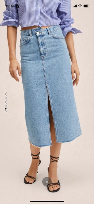 Falda vaquera Mango abertura delantera Talla M