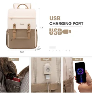 Mochila Lovevook Beige y Marrón