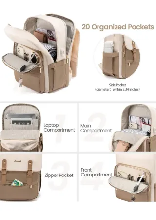 Mochila Lovevook Beige y Marrón