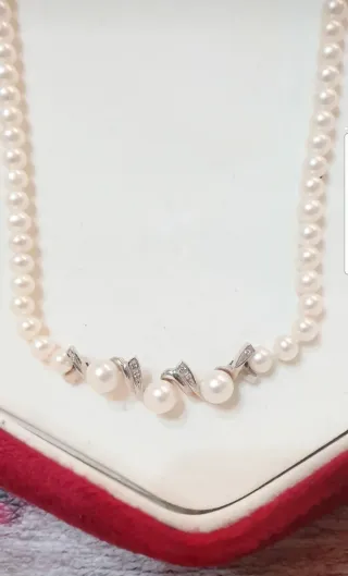 Collana Mikiko Oro 18kt Perle e Diamanti