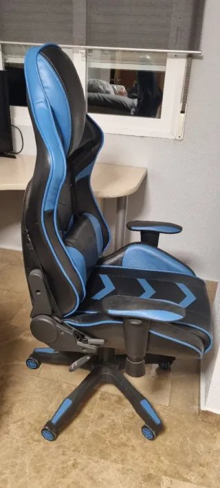 Silla Gaming Escritorio Negra y Azul