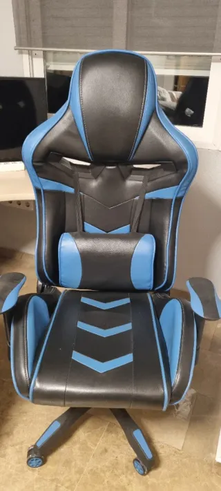 Silla Gaming Escritorio Negra y Azul