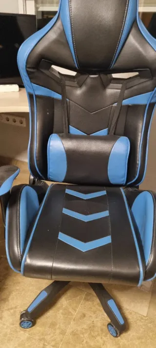 Silla Gaming Escritorio Negra y Azul
