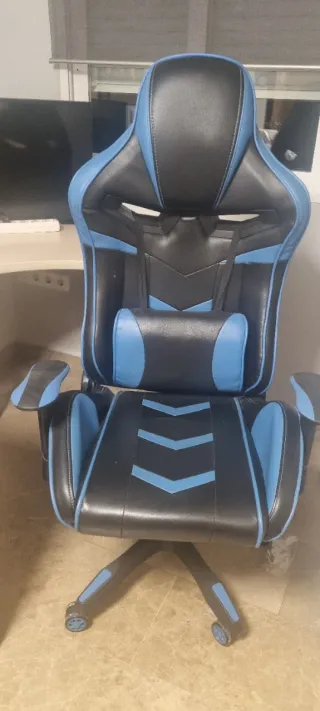 Silla Gaming Escritorio Negra y Azul