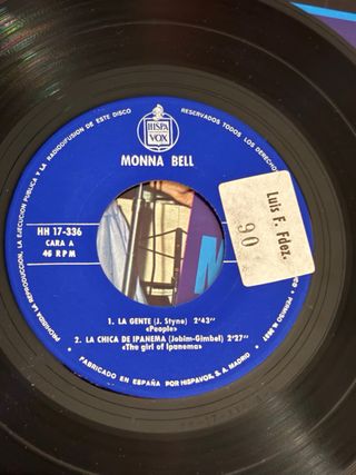 Vinilo Monna Bell - La Chica de Ipanema