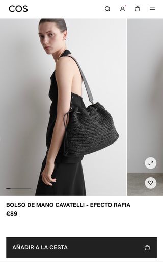 Bolso COS de rafia negro