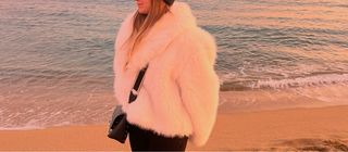 Casaco de pelo branco