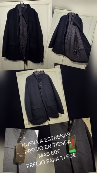 Chaqueta Cortefiel Negra Hombre Talla L