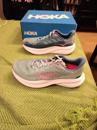 Hoka Mach-6 Zapatillas Running Azul/Rosa