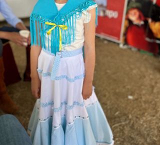 Falda flamenca niña azul y blanca