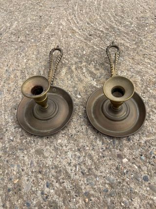 Candelabros antiguos de bronce