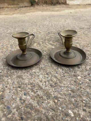 Candelabros antiguos de bronce