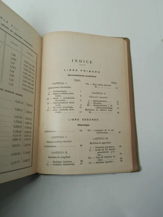Libro antiguo Cálculo Comercial 1933
