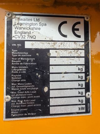 Dumper Thwaites 1 Tonelada Descarga Altura