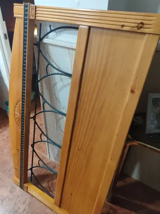 Cabecero madera maciza y metal