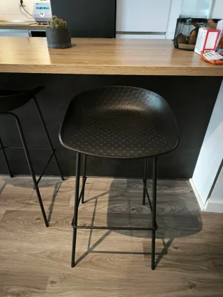 Set 3 Taburetes Negros Altos Nórdicos