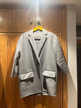Abrigo lana gris talla única