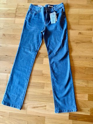 Pantalón recto con brillos Talla S