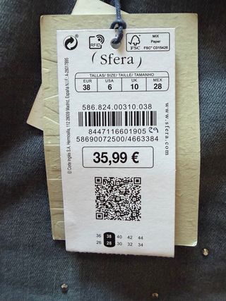 Pantalón recto con brillos Talla S