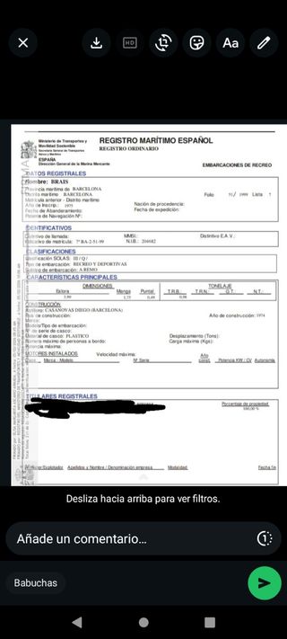 Papeles de barco - Registro Marítimo Español