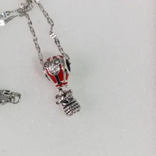 Collar de Plata y Acero con Colgante Globo