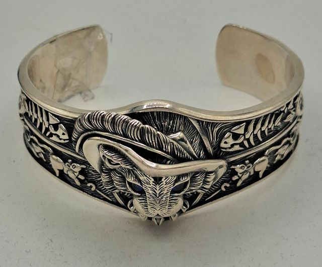 Pulsera artesanal Plata 925 Gato Ojos Azules