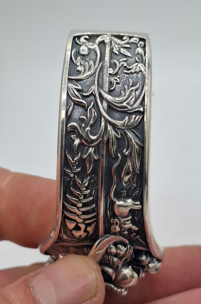 Pulsera artesanal Plata 925 Gato Ojos Azules