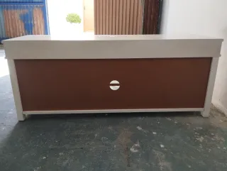 Mueble TV madera blanco y marrón