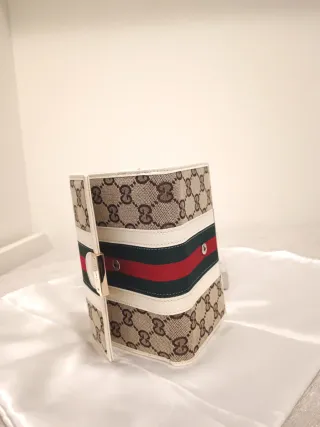 Portafoglio G monogram bianco e marrone di lusso